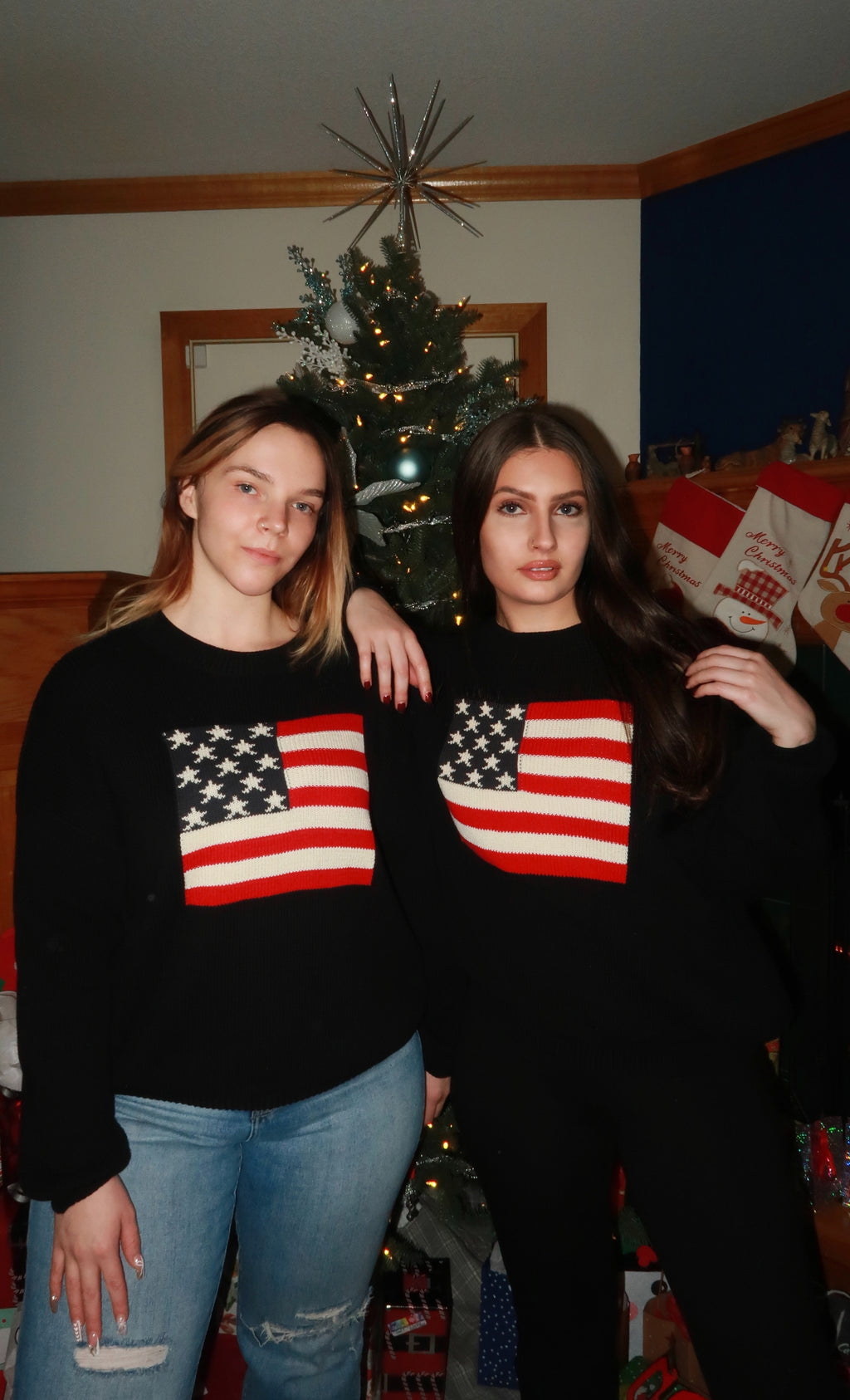 American Flag Crew Neck Sweater