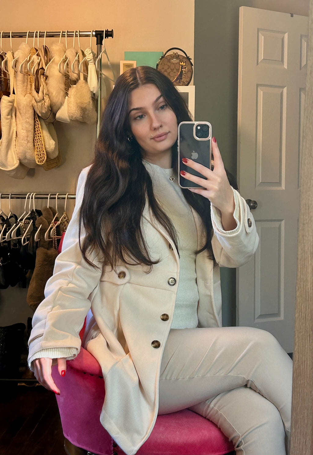 Button Up Long Sleeve Coat